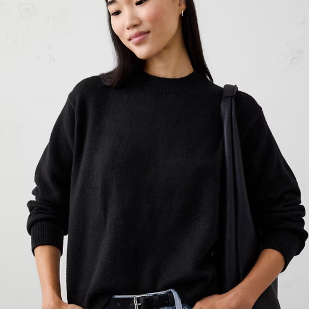 Banana Republic Women's Black Crew Neck Sweater